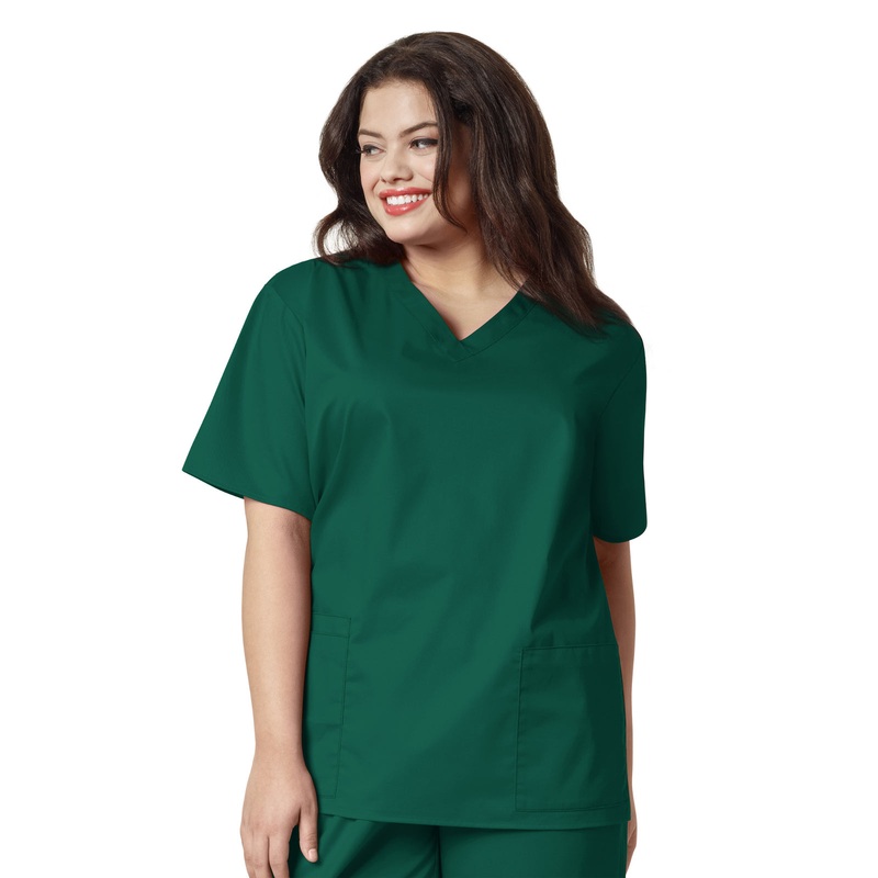 Women's Four-Pocket V-Neck Top - 101 - Hunter