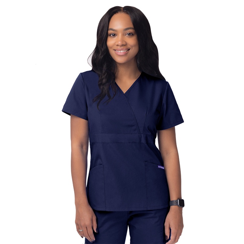 Women's Mock Wrap Top - S8302 - Navy