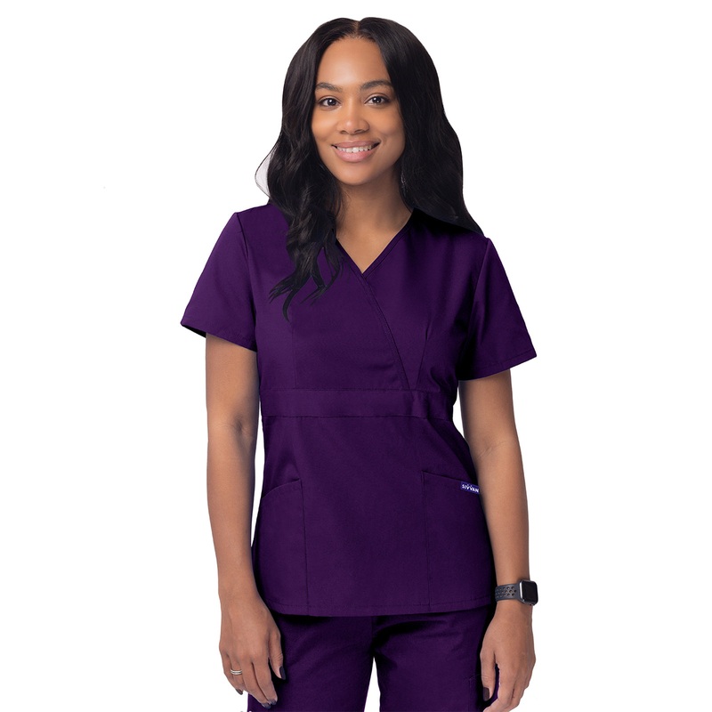 Women's Mock Wrap Top - S8302 - Purple