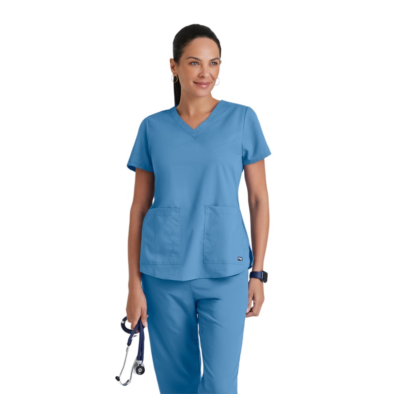 Women's V-Neck Aubrey Top - 71166 - Ciel Blue