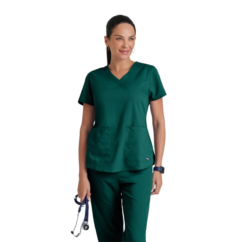 Women's V-Neck Aubrey Top - 71166 - Hunter Green