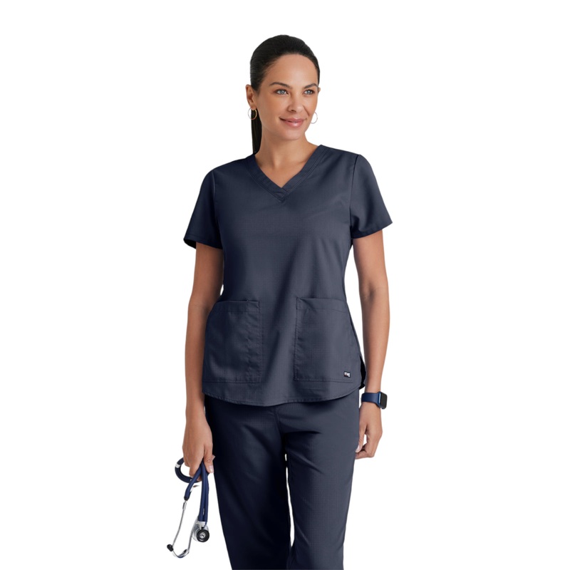 Women's V-Neck Aubrey Top - 71166 - Steel