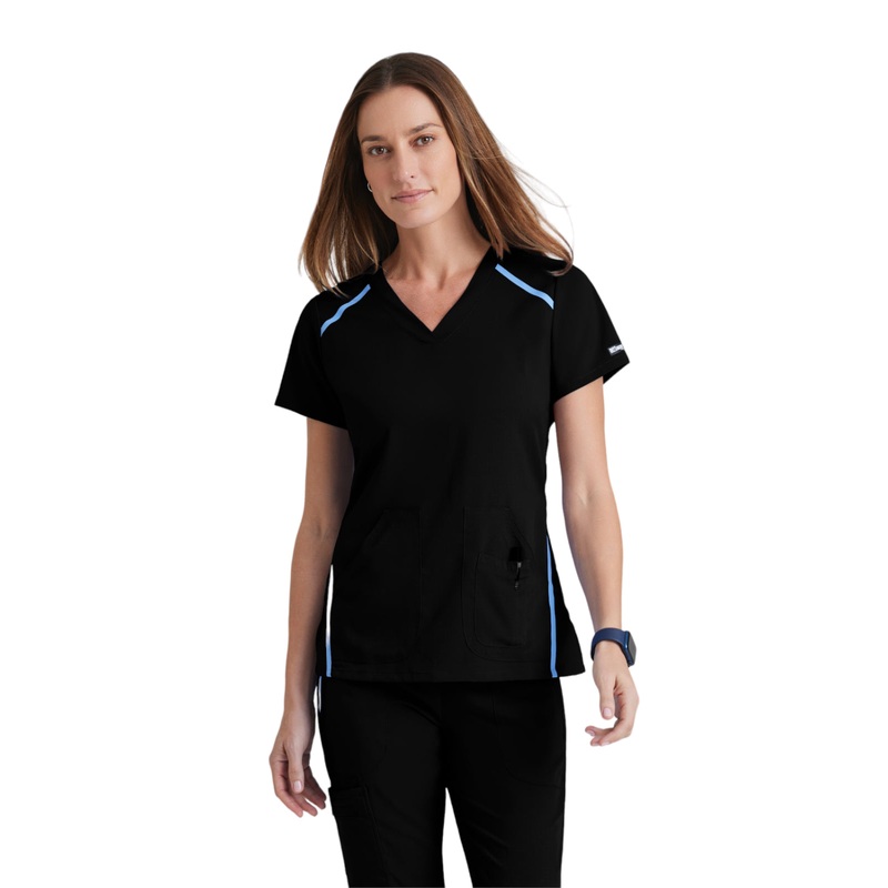 Women's V-Neck Elevate Top - 7188 - Black