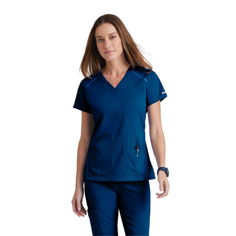 Women's V-Neck Elevate Top - 7188 - Indigo (Navy)