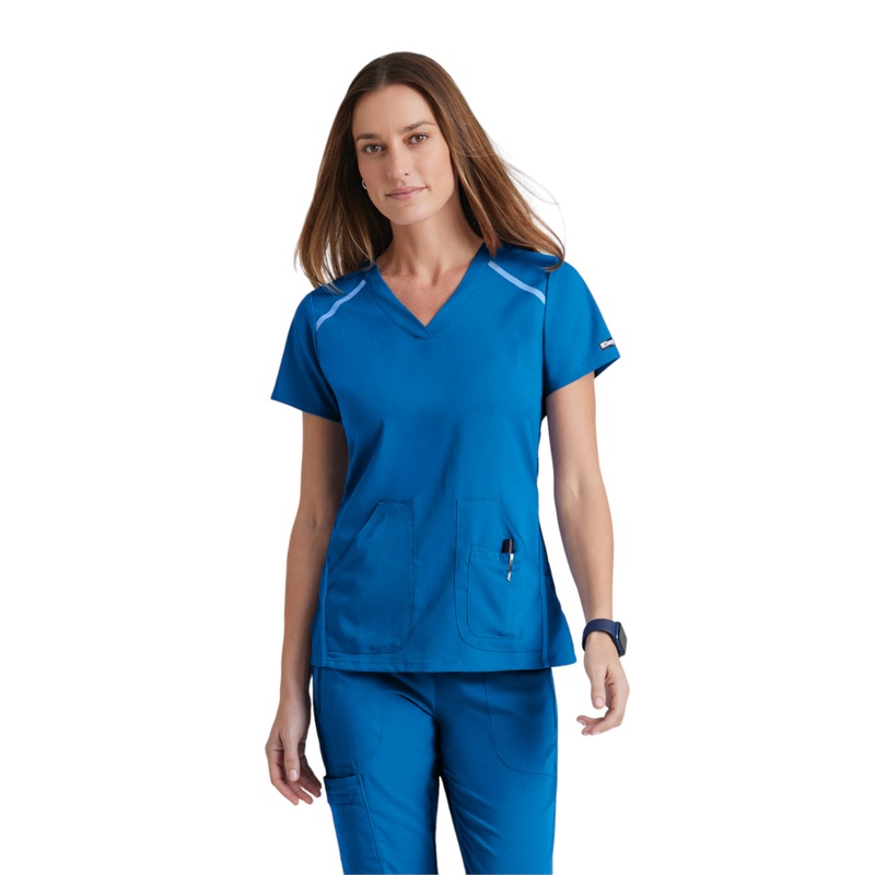 Women's V-Neck Elevate Top - 7188 - New Royal