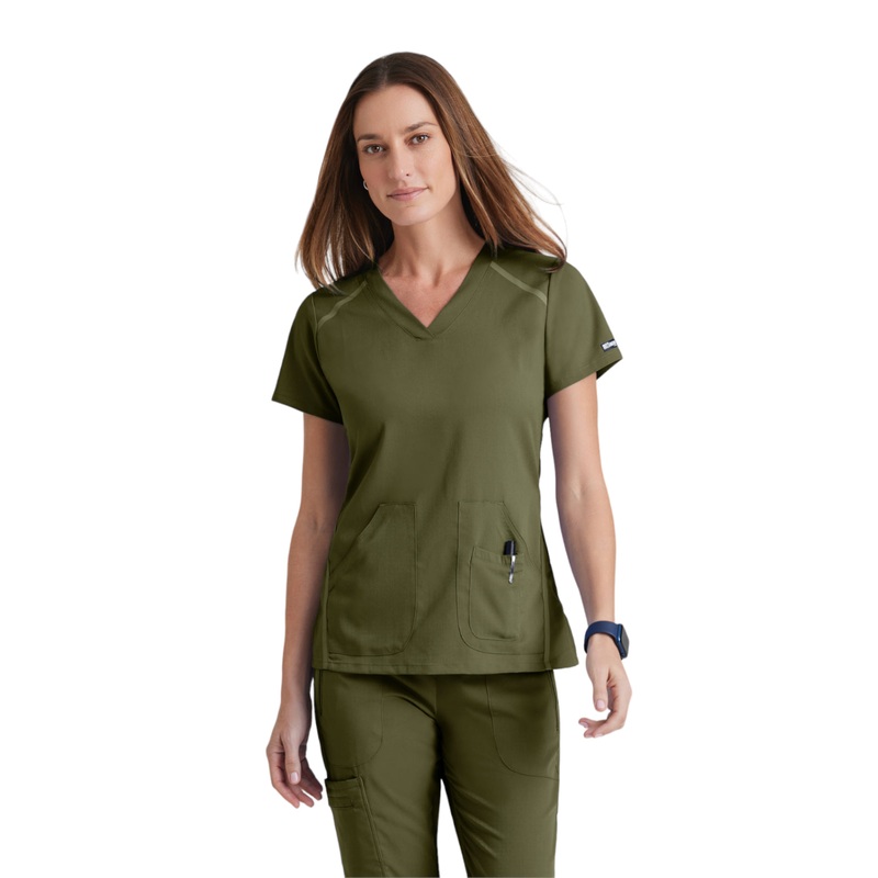 Women's V-Neck Elevate Top - 7188 - Olive