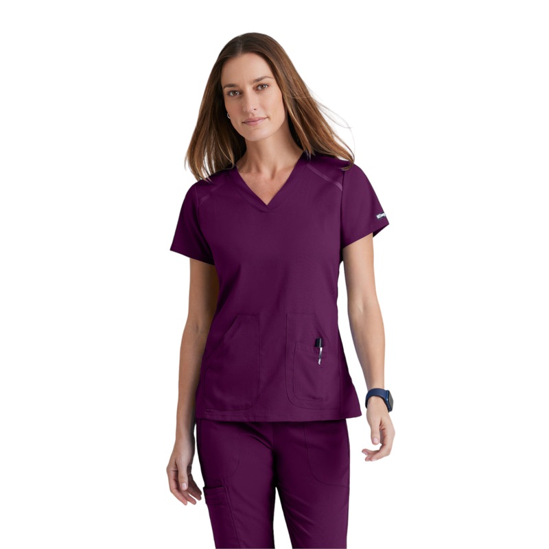 Women's V-Neck Elevate Top - 7188 - Wine