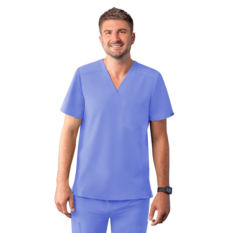 Men's V-Neck Top - A6006 - Ceil Blue