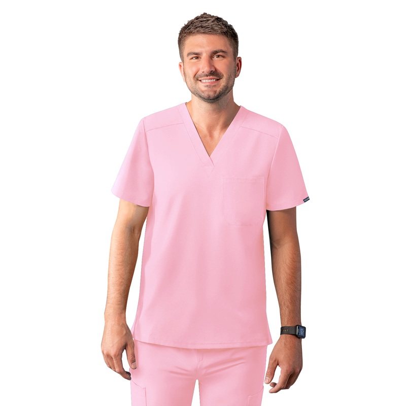 Men's V-Neck Top - A6006 - Soft Pink