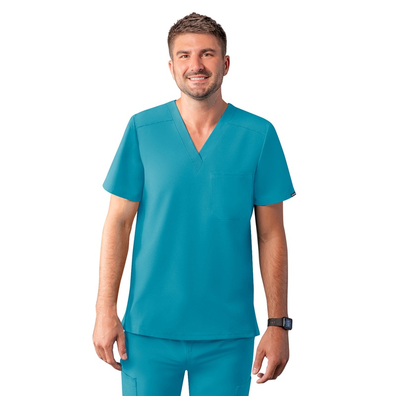 Men's V-Neck Top - A6006 - Teal Blue