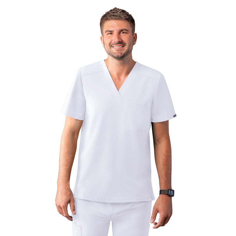 Men's V-Neck Top - A6006 - White