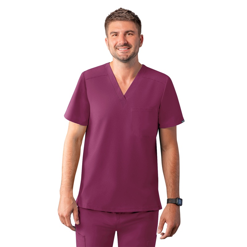 Men's V-Neck Top - A6006 - Wine