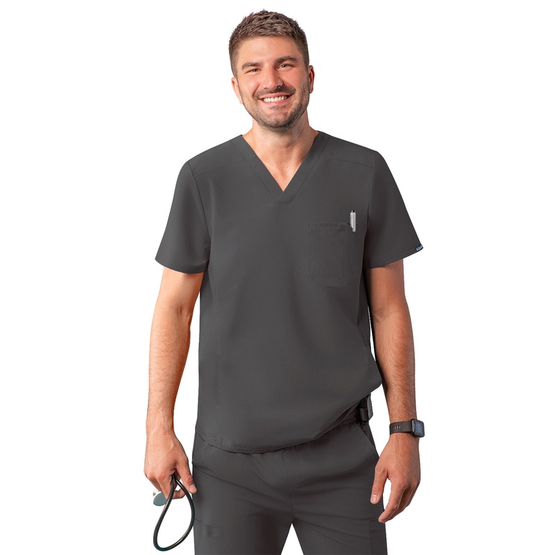 Men's V-Neck Top - A6010 - Pewter