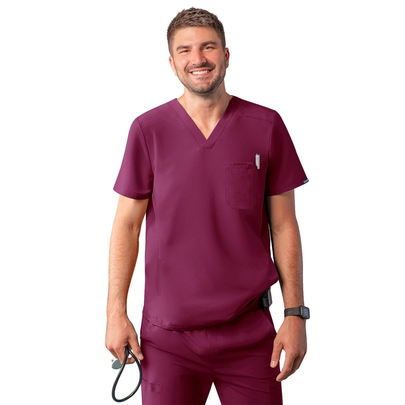 Men's V-Neck Top - A6010 - Wine