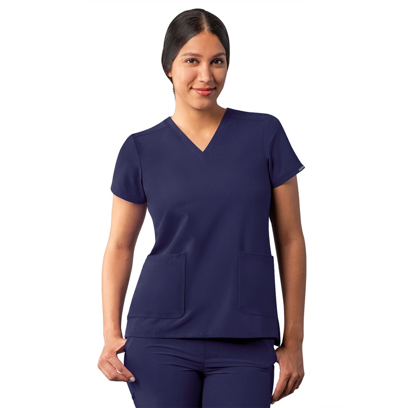 Women's Multi-Pocket V-Neck Top - A6008 - Navy