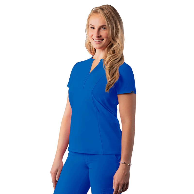 Women's Notched V-Neck Top - A6002 - Royal Blue