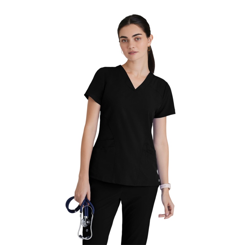 Women's V-Neck Pulse Top - 5106 - Black