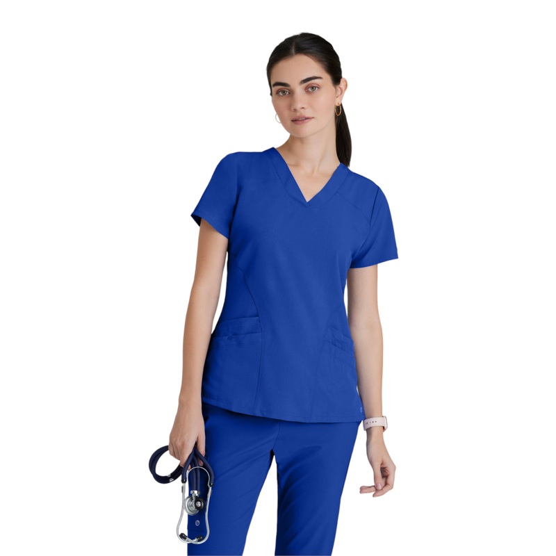 Women's V-Neck Pulse Top - 5106 - Cobalt