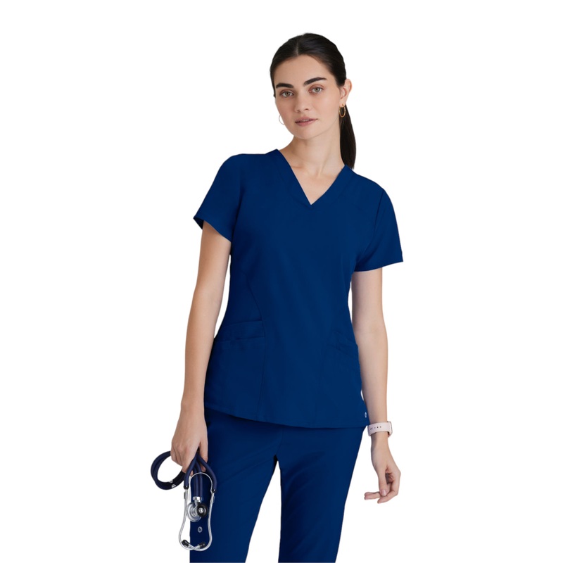 Women's V-Neck Pulse Top - 5106 - Indigo (Navy)