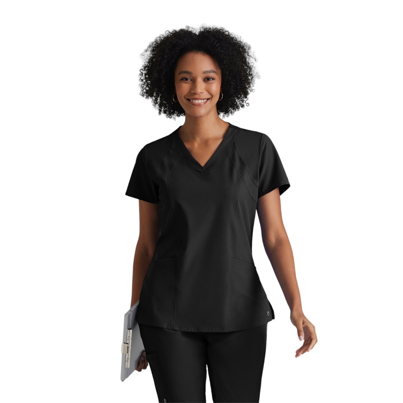 Women's V-Neck Racer Top - 5105 - Black