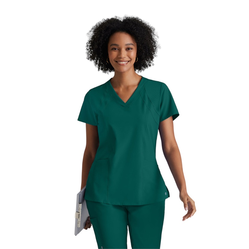 Women's V-Neck Racer Top - 5105 - Hunter Green