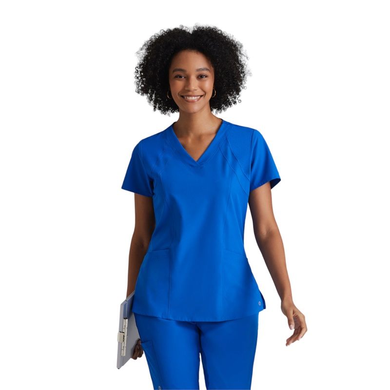 Women's V-Neck Racer Top - 5105 - New Royal
