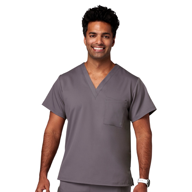 Men's 2-Pocket V-Neck Top - 15202 - Pewter