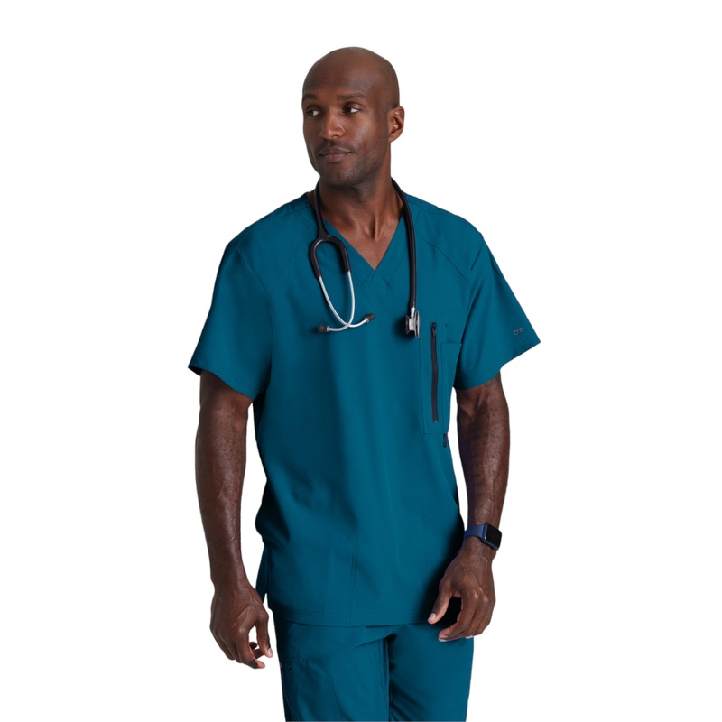 Men's V-Neck Zip Pockets Amplify Top - 0115 - Bahama