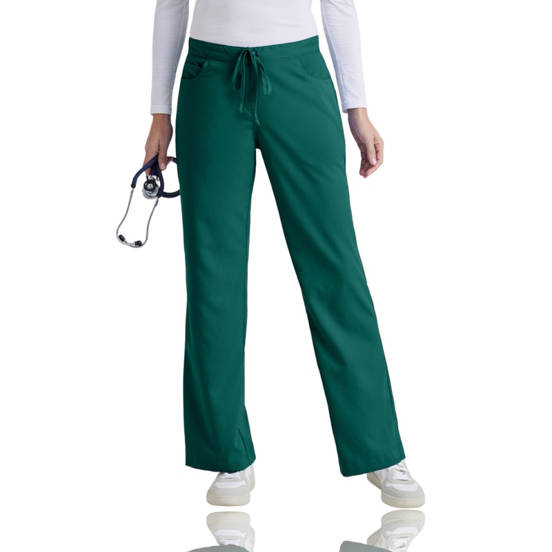 Women's Tie Front Riley Pant - 4232 - Hunter Green