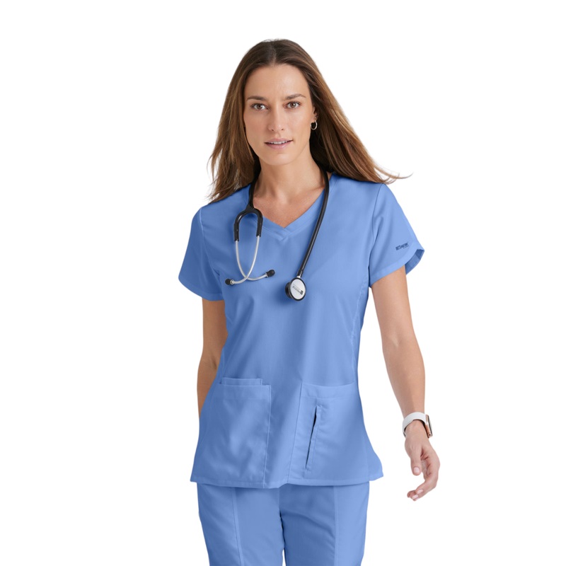Women's V-Neck Cora Top - 41423 - Ciel Blue