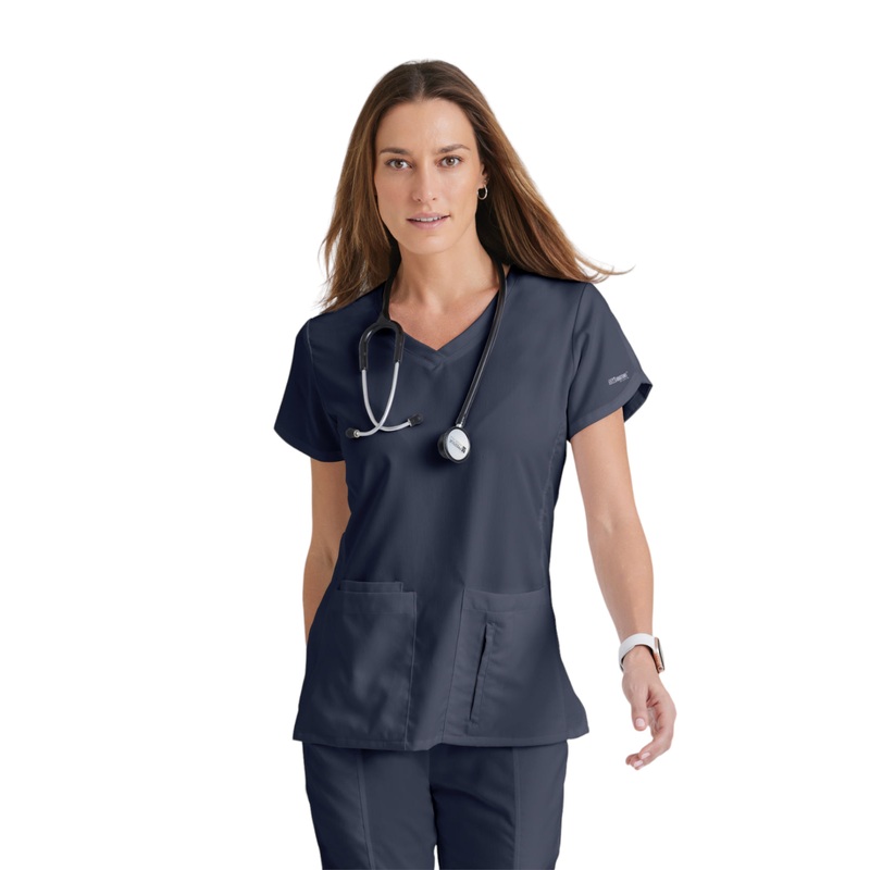 Women's V-Neck Cora Top - 41423 - Steel