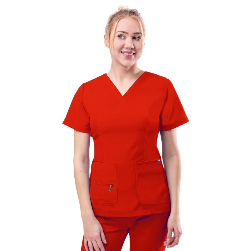 Women's V-Neck Elevated Top - P4212 - Apple
