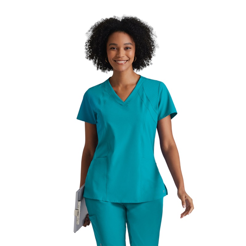 Women's V-Neck Racer Top - 5105 - Teal