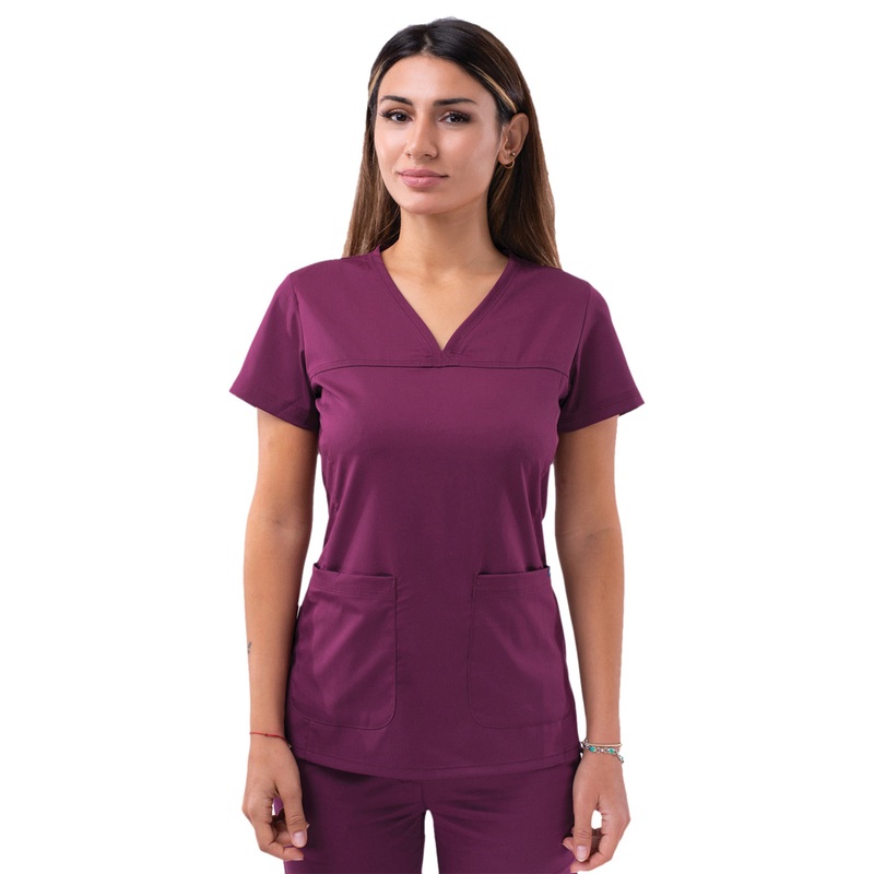 Women's V-Neck Sweetheart Top - P4210 - Wine