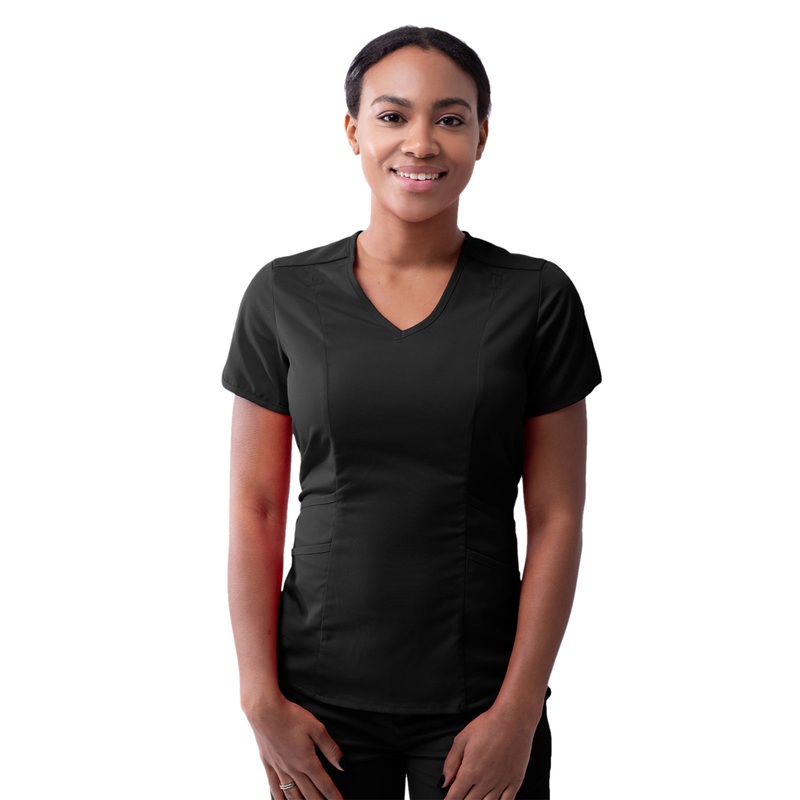 Women's V-Neck Top - P7002 - Black