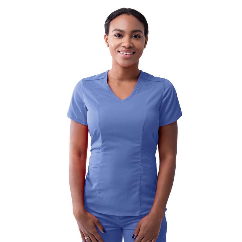 Women's V-Neck Top - P7002 - Ceil Blue
