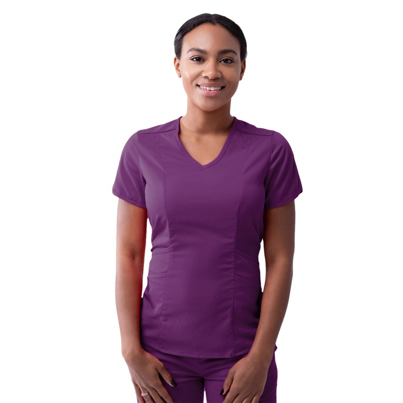 Women's V-Neck Top - P7002 - Eggplant