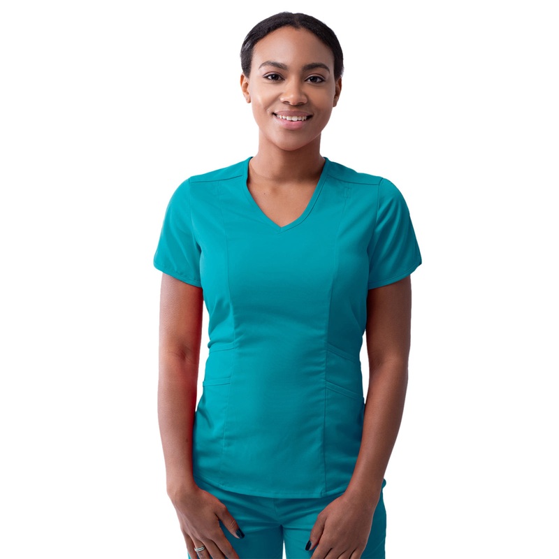 Women's V-Neck Top - P7002 - Teal Blue