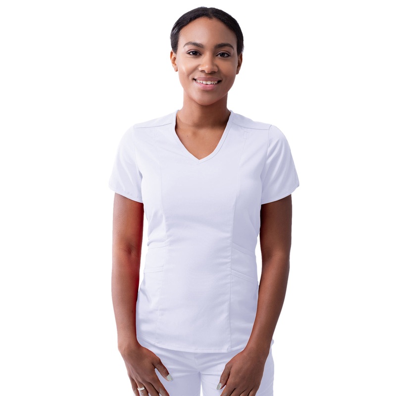 Women's V-Neck Top - P7002 - White