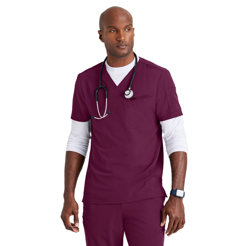 Men's Classic V-Neck Top - BUT153 - Wine