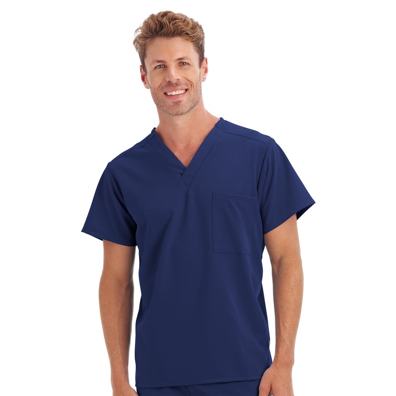 Unisex 1-Pocket V-Neck Top - 2200 - New Navy