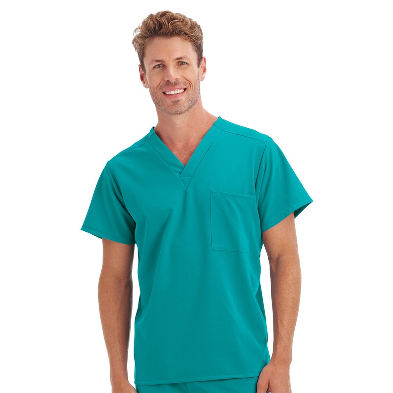 Unisex 1-Pocket V-Neck Top - 2200 - Teal