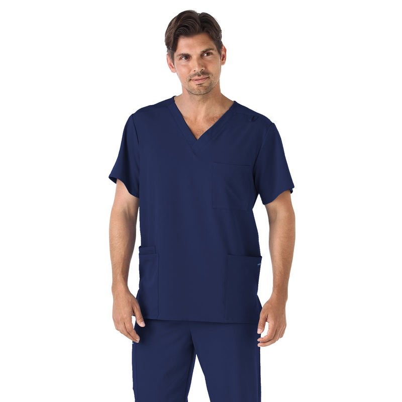 Unisex 4-Pocket V-Neck Top - 2371 - New Navy