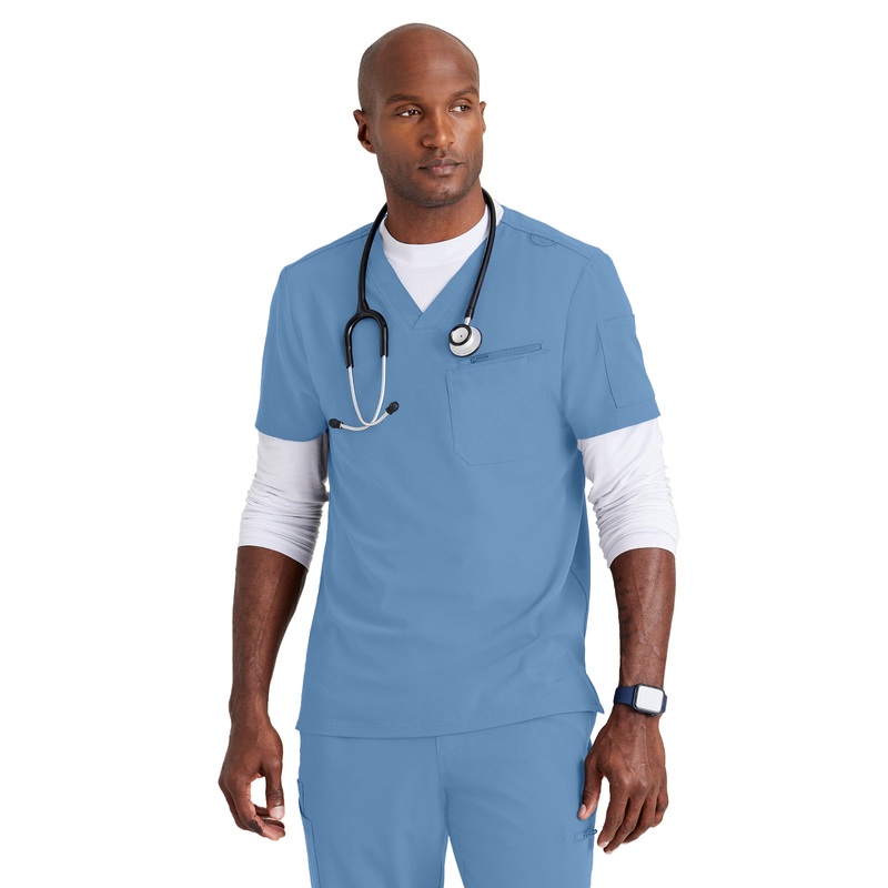 Men's Classic V-Neck Top - BUT153 - Ciel Blue