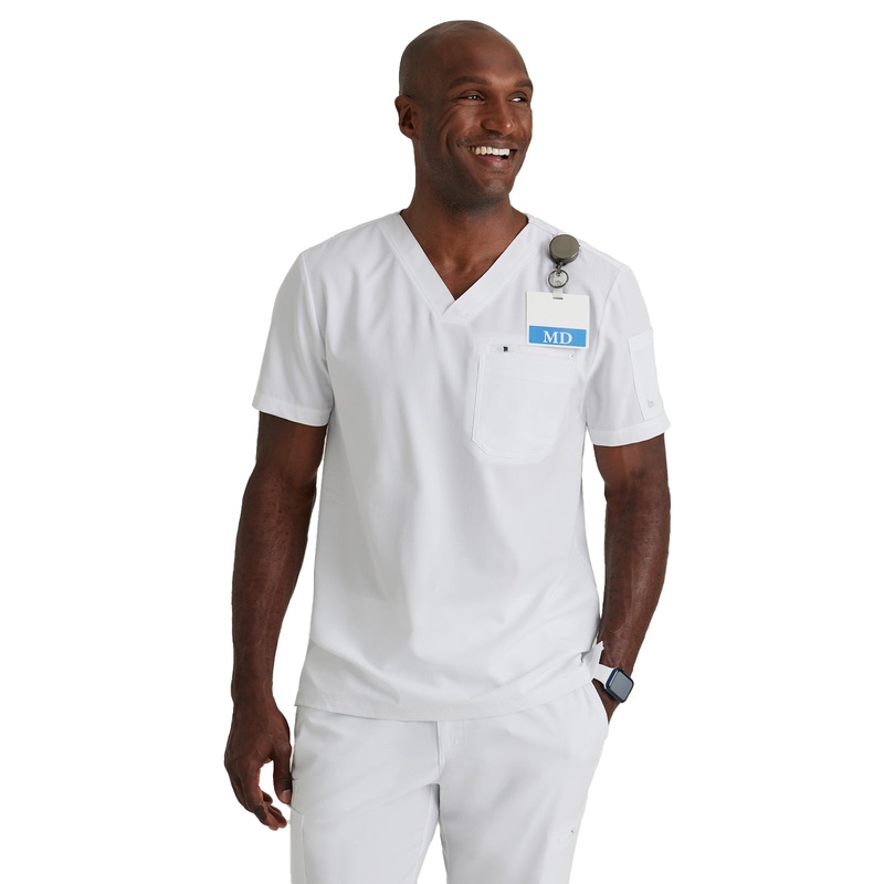 Men's Classic V-Neck Top - BUT153 - White