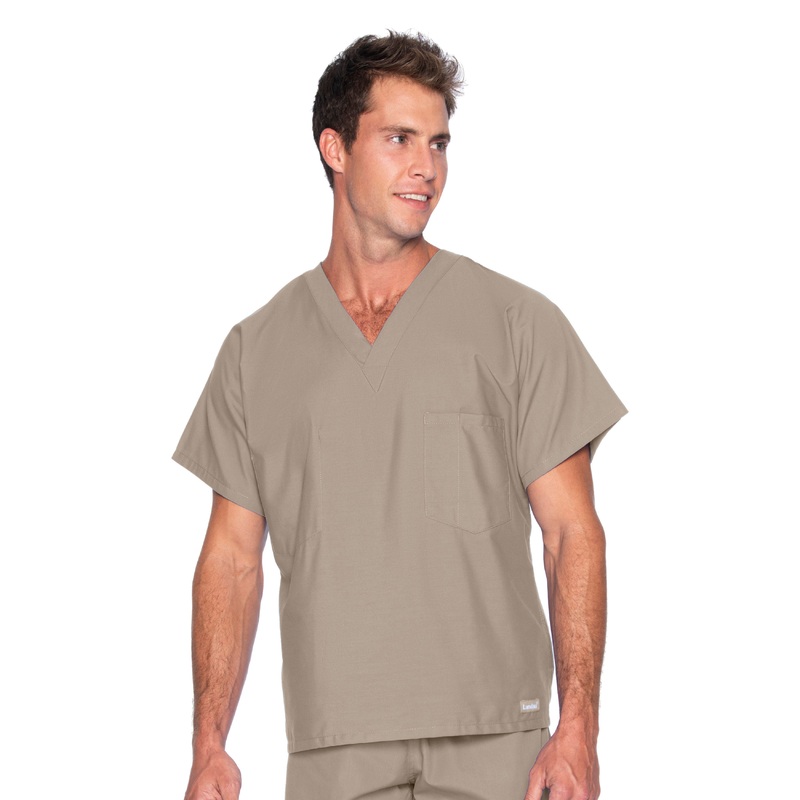 Unisex Reversible 1-Pocket V-Neck Top - 7502 - Sandstone