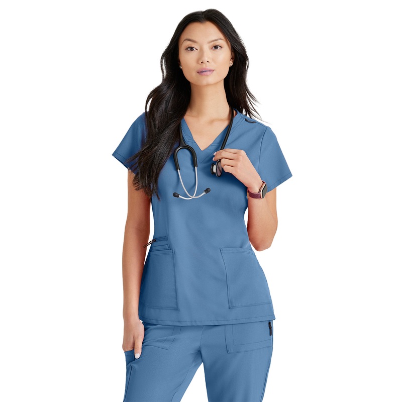 Women's Tool Strip Detail Top - BUT167 - Ciel Blue