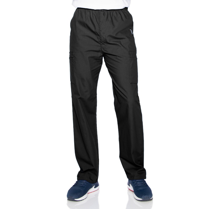 Men's 7-Pocket High-Rise Elastic Waist Cargo Pant - 8555 - Black