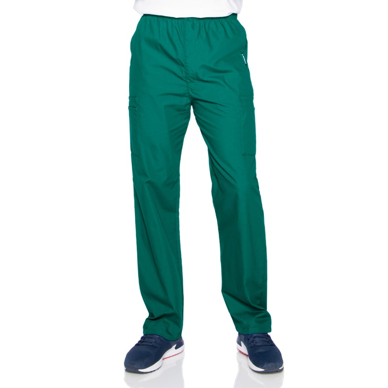 Men's 7-Pocket High-Rise Elastic Waist Cargo Pant - 8555 - Hunter Green