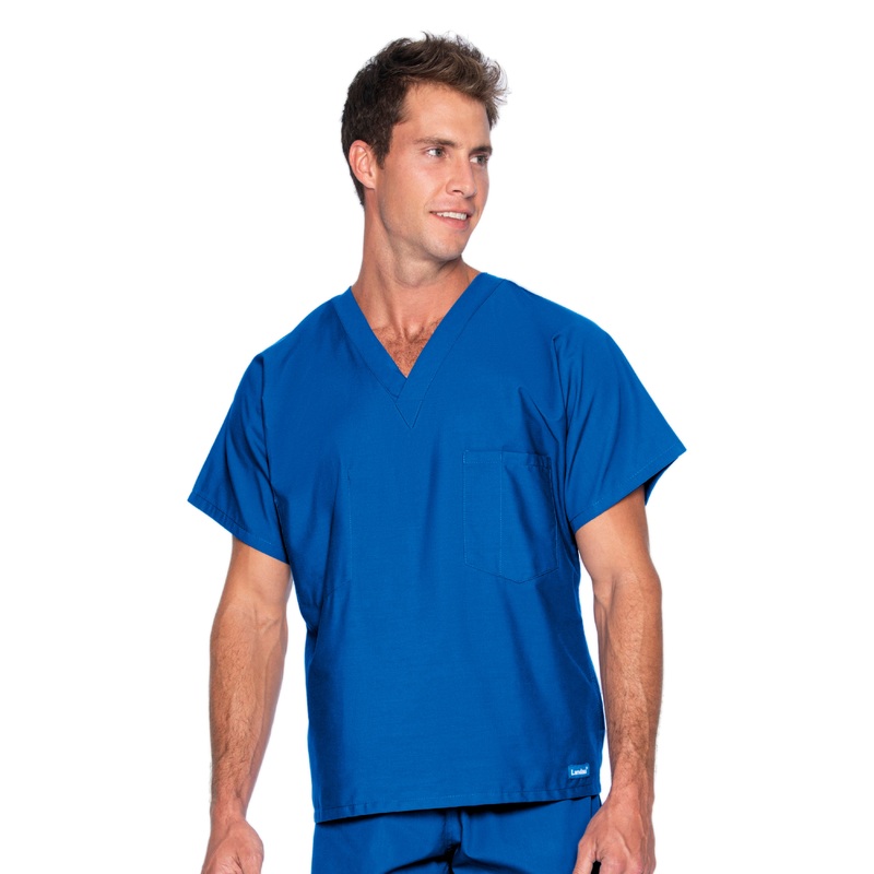Unisex Reversible 1-Pocket V-Neck Top - 7502 - Galaxy Blue